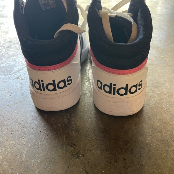 Adidas Hoops 3.0 Mid White Black Womens Leather Basketball Sneakers GW5455 - Picture 4 of 6